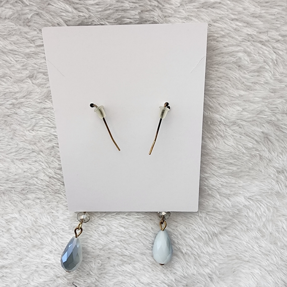 Blue Crystal Earrings - Picture 2 of 6